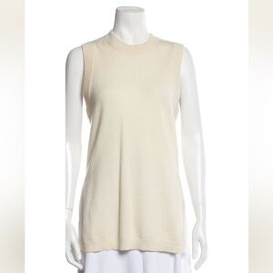 NAADAM Cashmere Tunic Cream Sleeveless Sweater